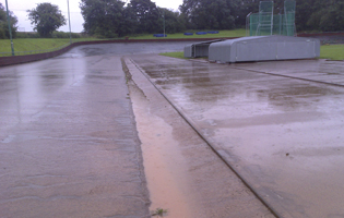 Both the track and the velodrome were covered in inches of mud and silt